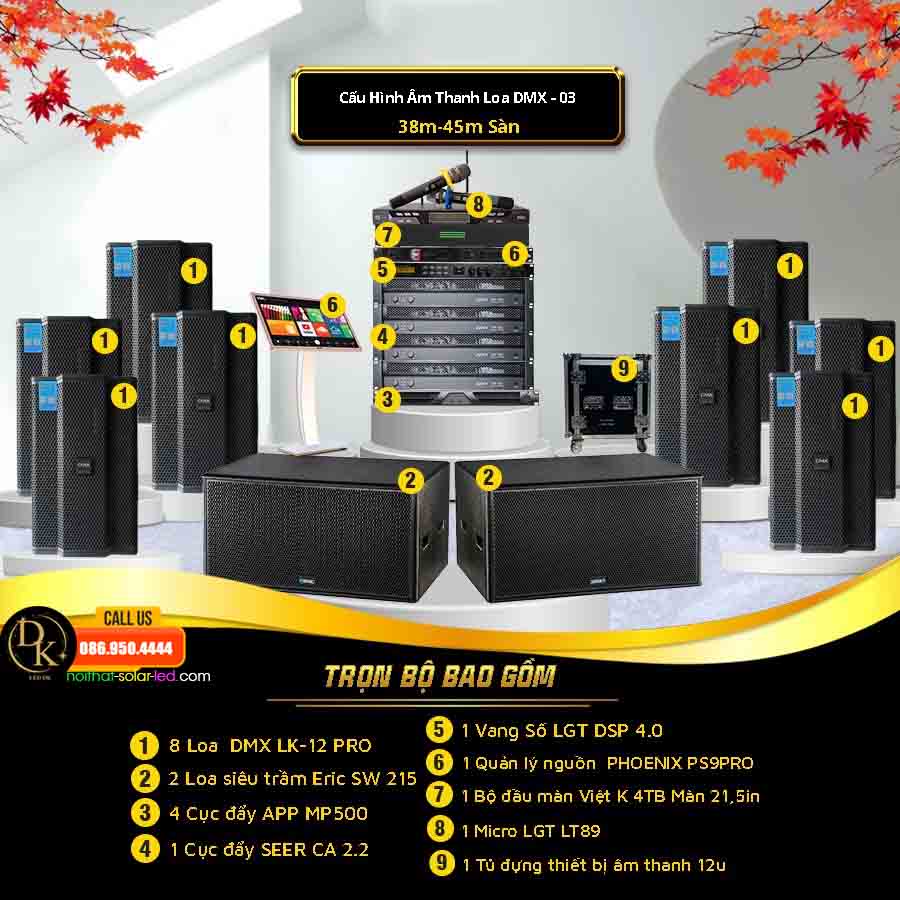 Dàn âm thanh và đèn led chất lượng để thu hút khách hàng