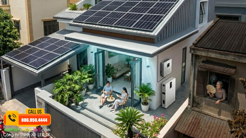 Sử dụng điện mặt trời tiết keiemj, giá rẻ, thân thiện môi trường